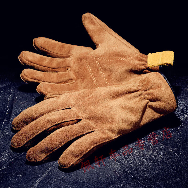 saberrmoto适用于哈雷复古机车手套男骑行摩托车夏季牛皮骑士小熊 深