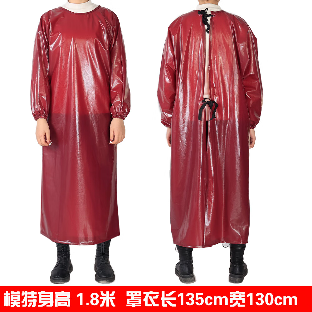 京功杀猪衣服加大防水防油牛筋罩衣男工作服劳保耐磨耐酸碱有袖加 枣