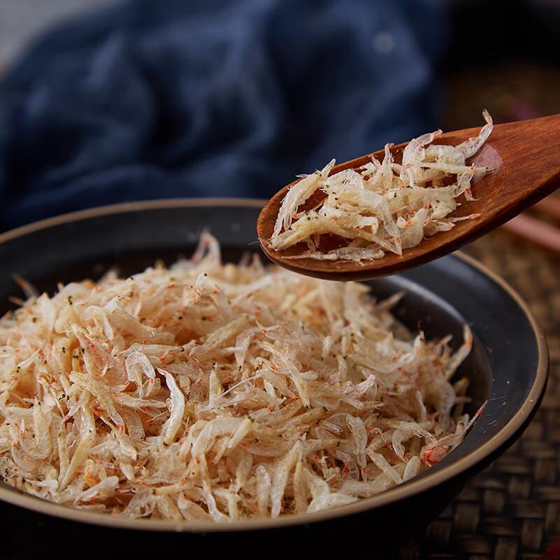 蓝湃海产干货淡干虾皮虾苗毛虾小虾干生鲜海鲜新鲜小虾皮 80克/包 1
