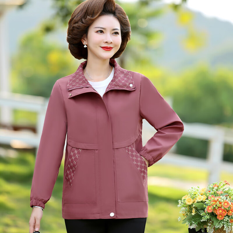 东品良衣春秋季中年女外套40-50岁春装小个子妈妈穿秋装洋气短款时尚