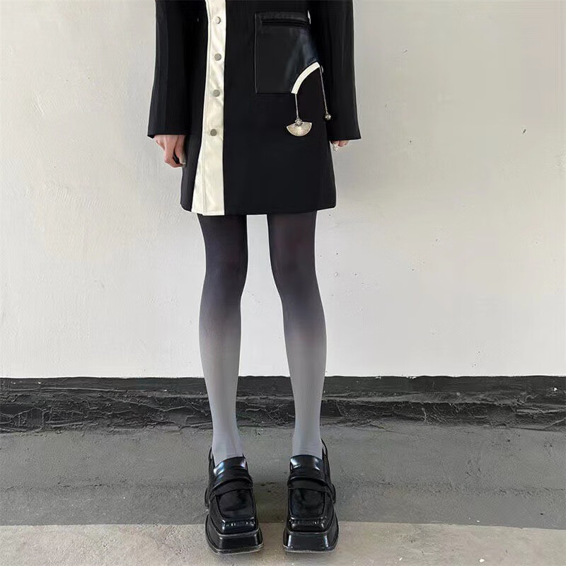 xvco渐变丝袜连裤袜渐变色渐变袜子假透肉加绒打底裤光腿神器女春秋冬