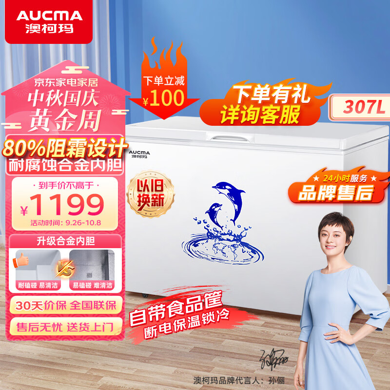 澳柯玛（AUCMA）307升低霜冰柜家用商用单温顶开门冷藏柜冷冻柜母乳小冰柜商用小型冰箱冷柜BC/BD-307HNE以旧换新使用感如何?