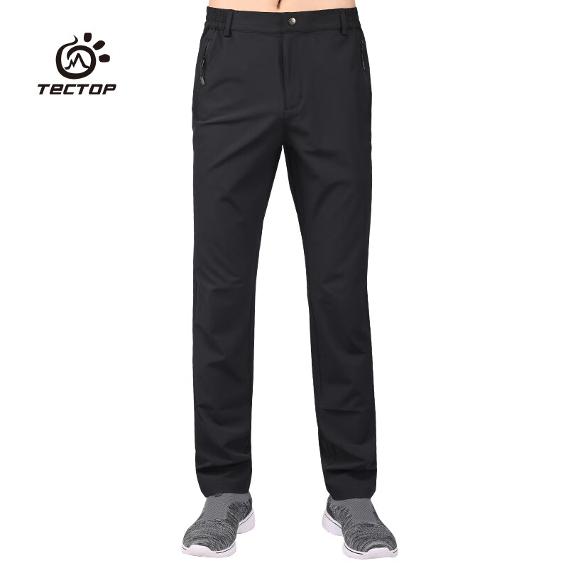 探拓 （TECTOP）速干裤 男女户外耐磨弹力长裤 可穿腰带 80941 男款黑色 L