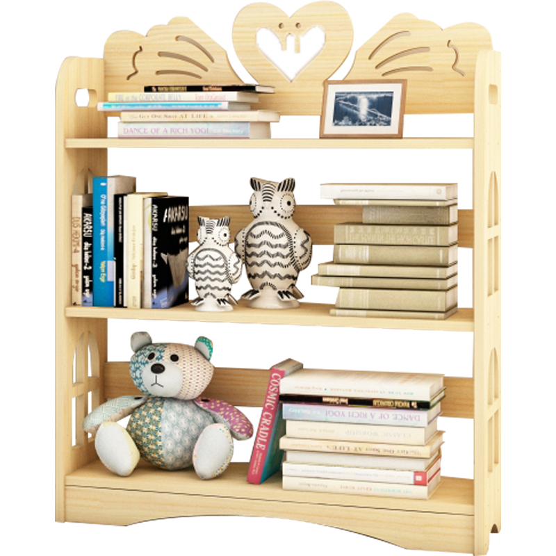 慧乐家 书架 绘本架书房三层书报架落地书架置物架80宽 天鹅款