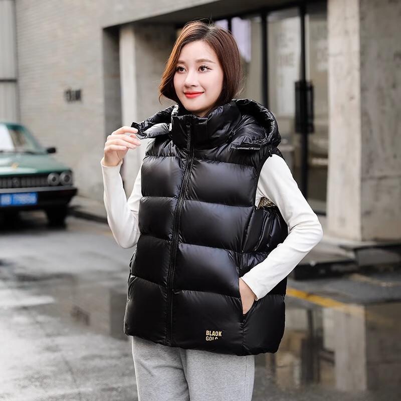 bingjie波司登羽绒马甲女冬季外穿白鸭绒背心加厚2024新款韩版宽松