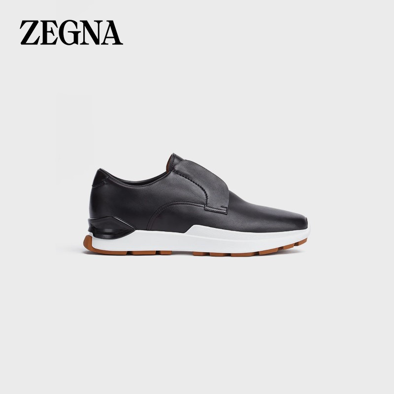 杰尼亚(zegna) 22春夏 男士黑色光滑小牛皮套穿正装鞋 lhmsf-a5241x