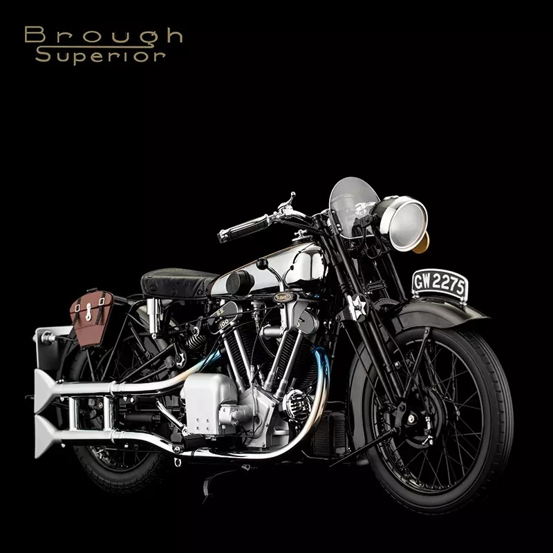 劳伦斯1比6合金模型摆件英国摩托车品牌Brough Superior经典车型