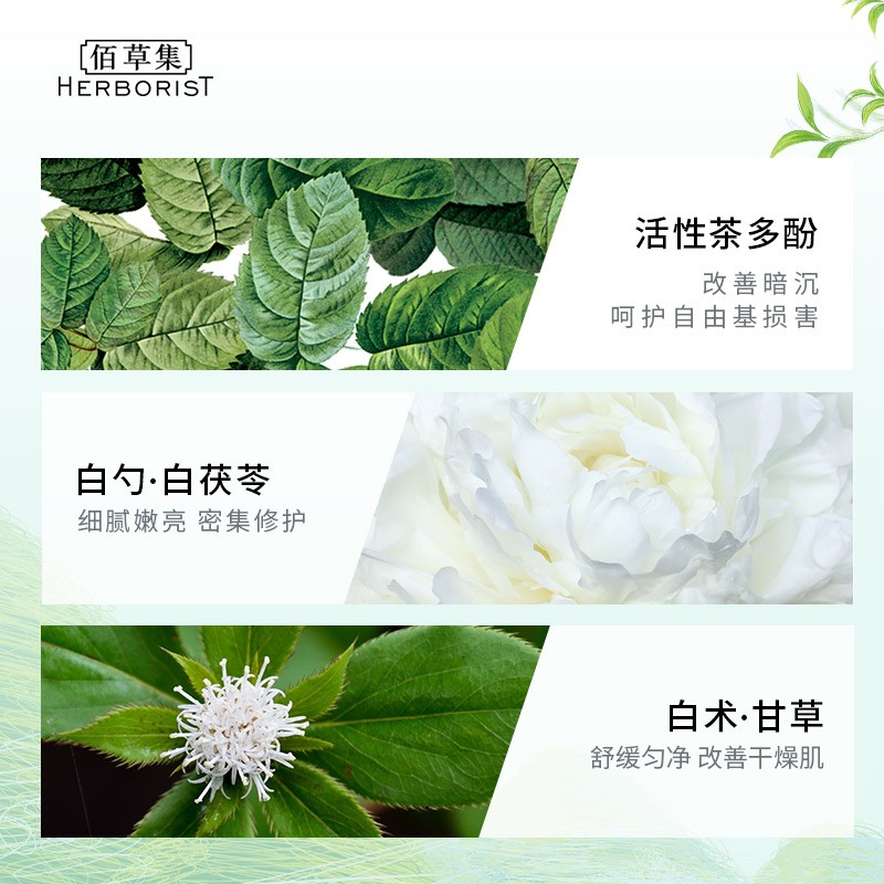 佰草集面霜 白茶玲珑唯润霜 补水保湿日晚霜擦脸油护肤品女抗氧舒缓茶多 白茶玲珑唯润霜50g