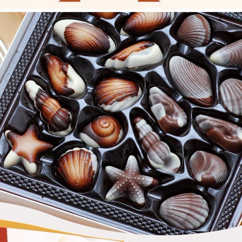 福见全隆可可脂松露贝壳巧克力夹心礼盒送女友情人  罐装 225g 贝壳