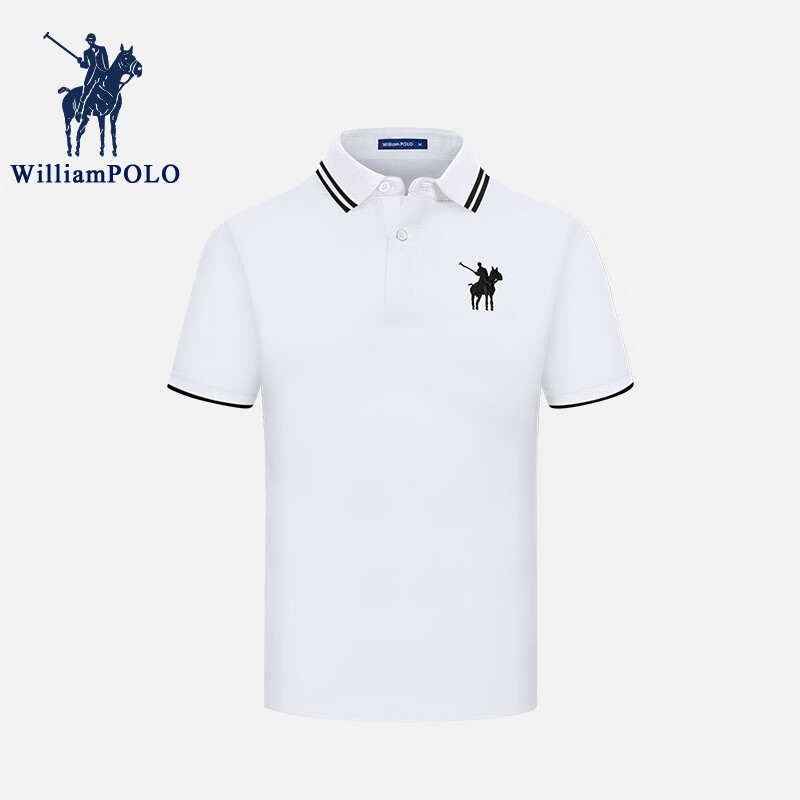 williampolo品牌保罗短袖polo衫男商务休闲上衣夏季拉夫小马标翻领