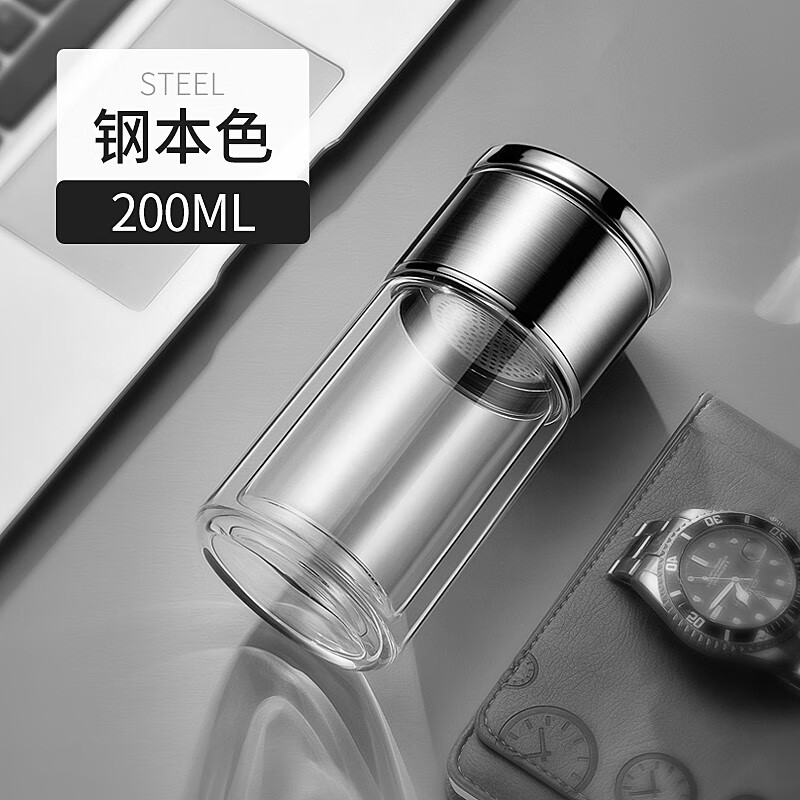 (touchmiss)茶水分离泡茶杯男女迷你双层玻璃杯过滤便携简约花茶水杯