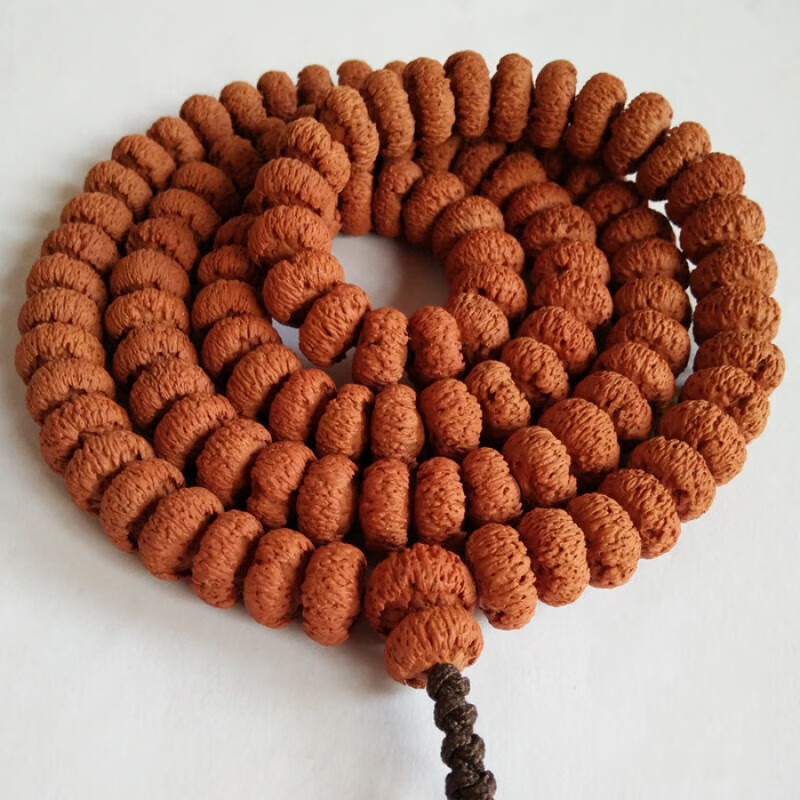 雅帝阁精挑野生高密矮桩粗纹磨盘莲花菩提子108颗佛珠手串手链男女款