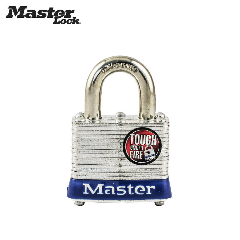 玛斯特(Master Lock)挂锁无胆钢千层实心家用挂锁仓库大门锁防风雨耐腐蚀户外锁可调节U型锁 3D