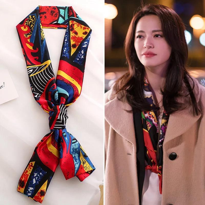 piruity 都挺好苏明玉姚晨同款小丝巾女细窄长款百搭丝巾装饰领巾四季