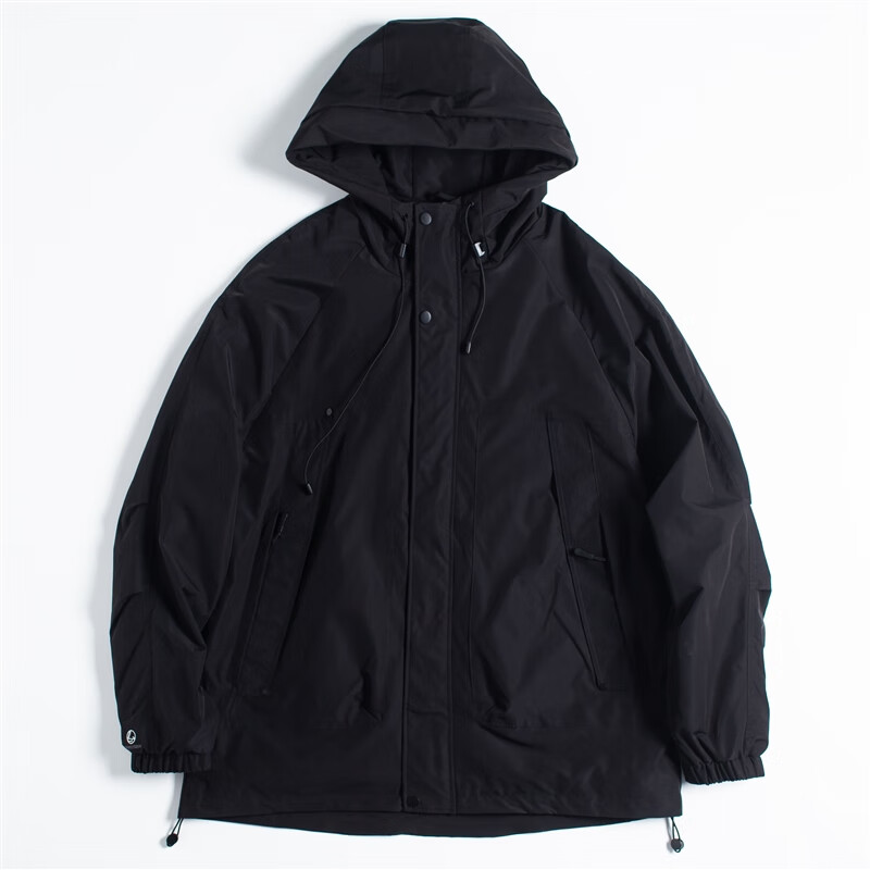 mr.de三孤服饰春季新款机能风美式户外国潮宽松男色夹克外套mrde 墨黑