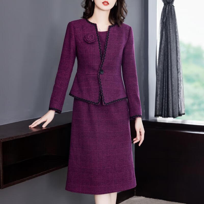 喜婆婆西装套裙婚宴装今年流行的裙子40岁50套装婚礼妈妈礼服连衣裙女