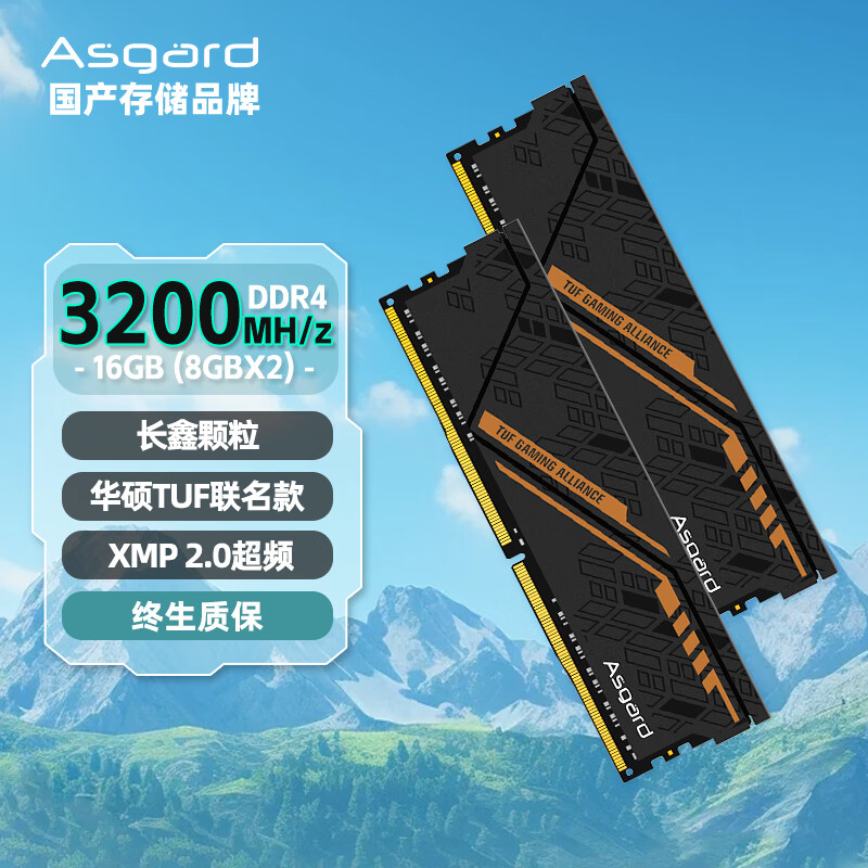 ��˹���أ�Asgard��16GB(8GBx2)��װ DDR4 3200 ̨ʽ���ڴ��� ���׼�-�ڳȼ� TUF������ ���ο��� CL14
