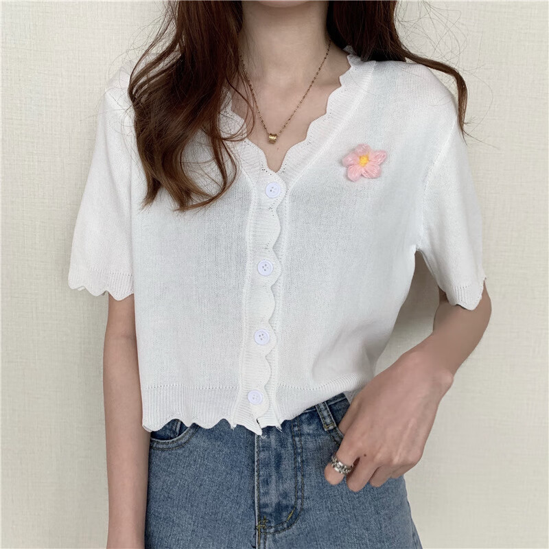 夏季小个子学院风撞色短袖上衣正肩休闲女式针织衫