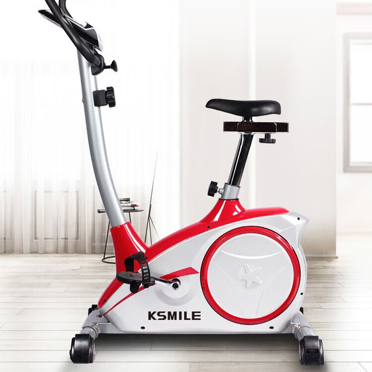 康乐佳 健身车家用磁控动感单车脚踏车中老年人运动健身器材K8601 灰配红-送货上楼