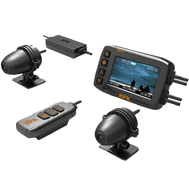 HFK HM602摩托车机车行车记录仪夜视高清摄像机防水前后双镜头501 HM602记录仪套装+128G内存