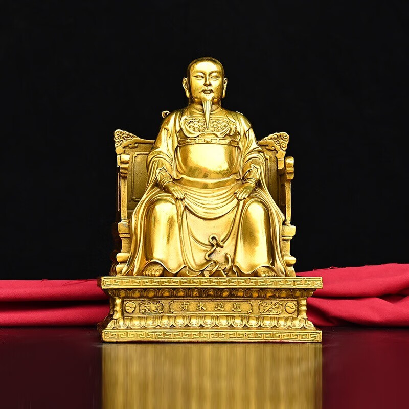 人艺巷铜人艺巷黄铜神像真武大帝铜像摆件家居佛堂装饰工艺品玄武大帝
