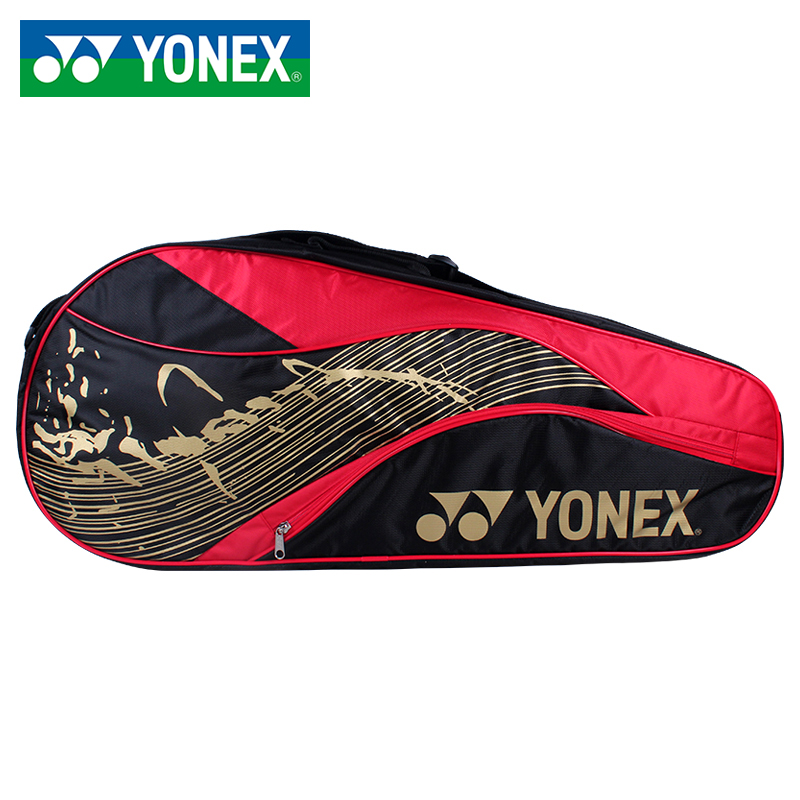 YONEX尤尼克斯羽毛球包4823yy男女单肩手提背包红黑3支装包