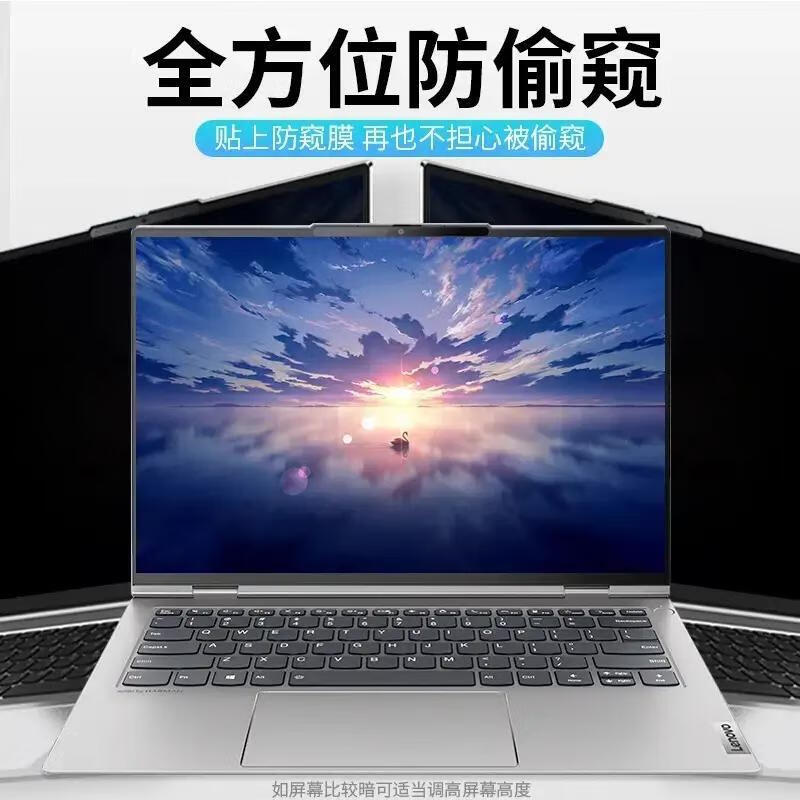 莞膜适用联想Thinkpad防窥屏幕膜笔记本电脑14/14s锐龙版2021款防窥磨砂防反光膜通用尺寸防窥膜 粘贴款【磨砂防反光+28度防窥】 T490/T480  14寸16:9
