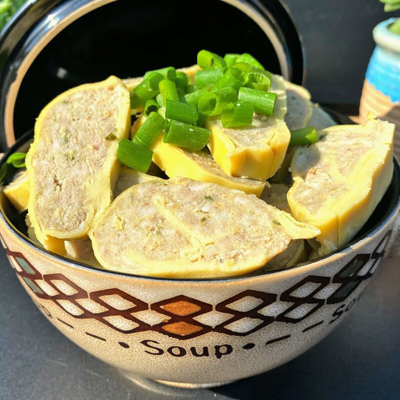 白创唯河南特产卷煎500克大包装火腿肉卷尖猪肉馅大席菜儿时味道真空