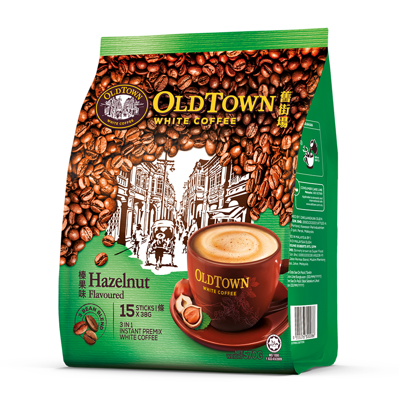 OLDTOWN WHITE COFFEE 旧街场白咖啡 三合一 速溶咖啡粉 榛果味 570g