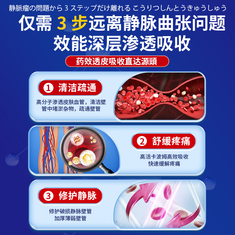 北京协和医学院静脉曲张专用膏药蚯蚓腿疏通血管堵塞进口药冷敷凝胶治疗静脉舒膏 特效一盒【曲张克星】 特效静脉曲张喷雾专用贴的
