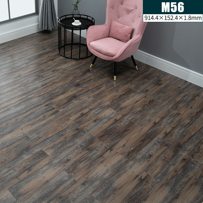 防水泥地砖贴纸加厚耐磨地板革防水商用pvc m56木纹[914*152两片价格]