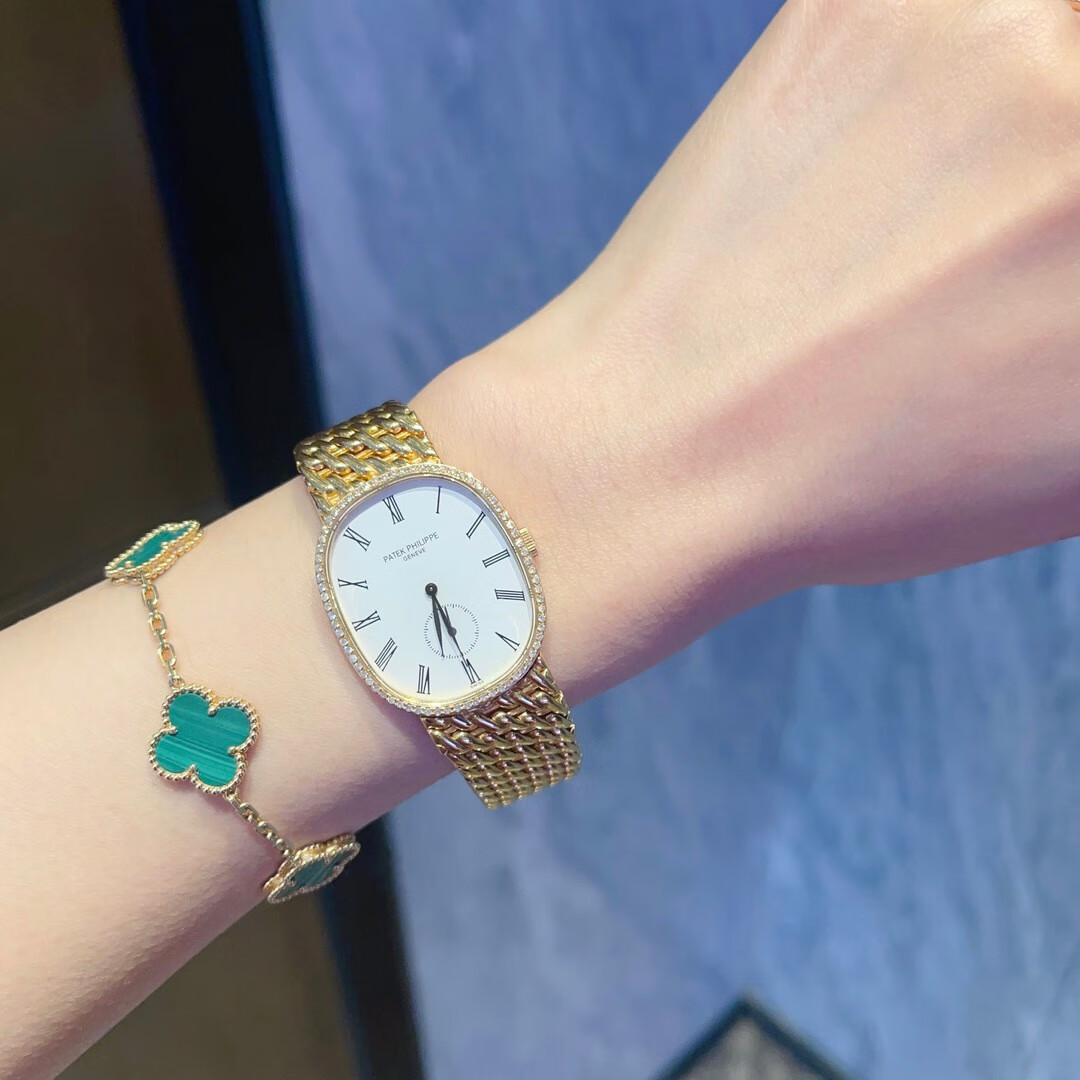 【二手95新】百达翡丽手动机械手表18k黄金二手奢侈品高级典雅女士