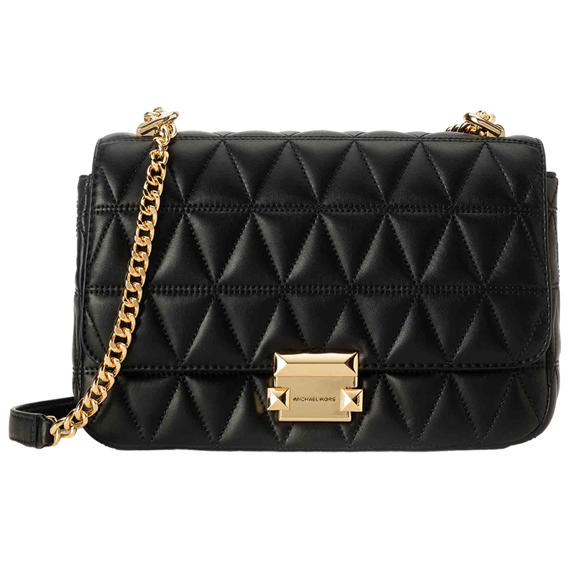 MICHAEL KORS 迈克·科尔斯 SLOAN系列 女士大号皮质链条单肩包 30S7GSLL3L BLACK 黑色