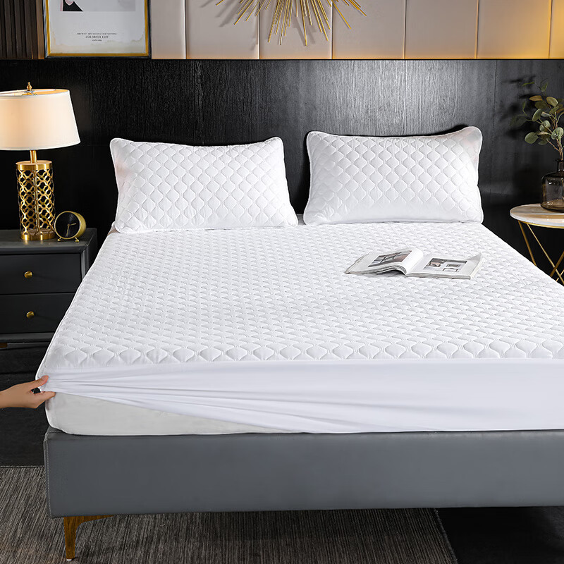 加厚单件床笠夹棉加棉防滑床罩席梦思保套全包棕垫床垫保罩 小格-酒店