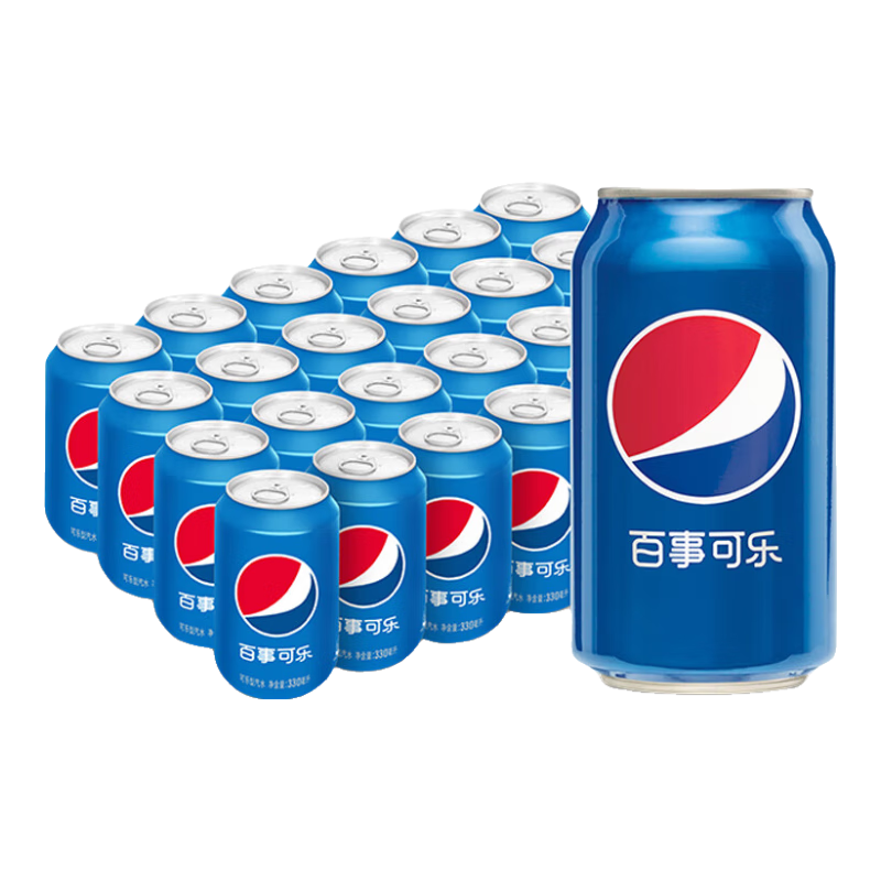 pepsi 百事 可乐 Pepsi 百事可乐汽水 碳酸饮料 330ml*24听 年货 百事出品