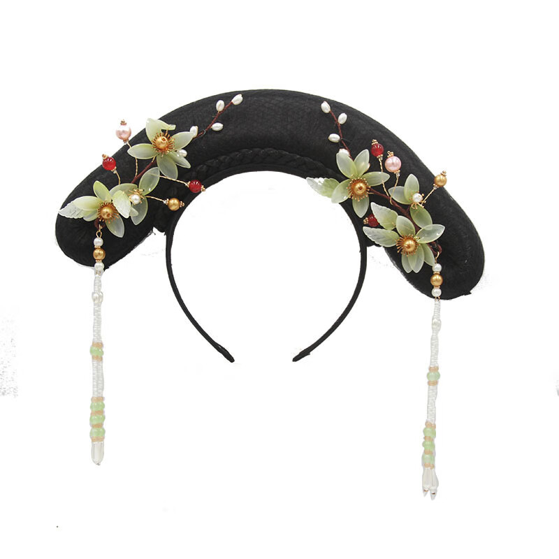 满族旗头 儿童古装头饰 满族格格发髻旗头清朝小女孩发箍女童古代成人