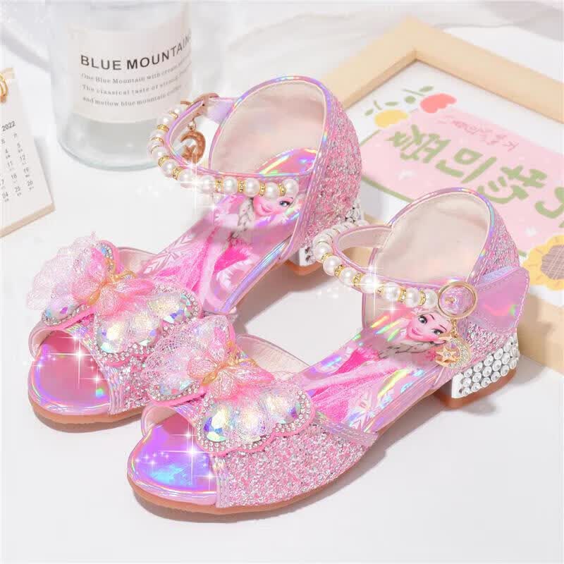 夏天穿的女童凉鞋爱莎公主鞋夏季软底小女孩水晶鞋儿好看的 -31粉色