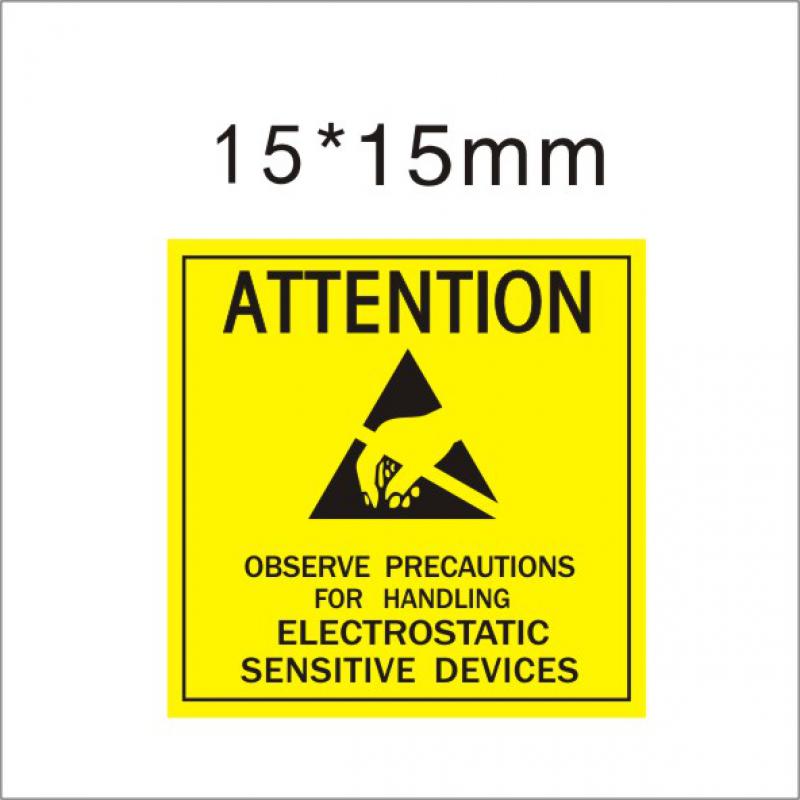 esd静电贴 attentinesd无尘室cautin注意静电防护禁止触摸标识贴