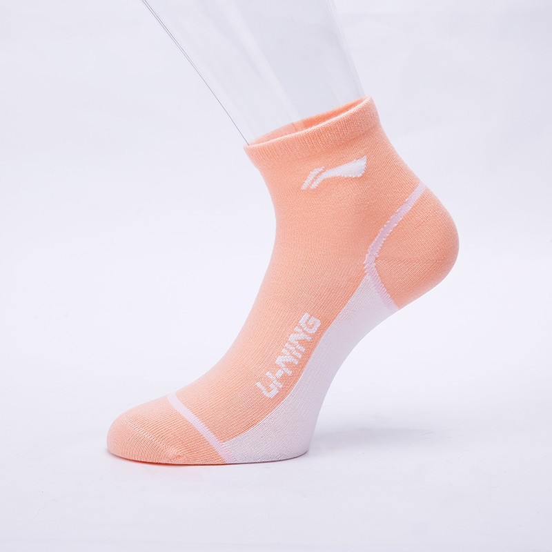 李宁(li-ning) 李宁乒乓球运动袜子女袜舒适防磨透气清爽拼色低帮春夏