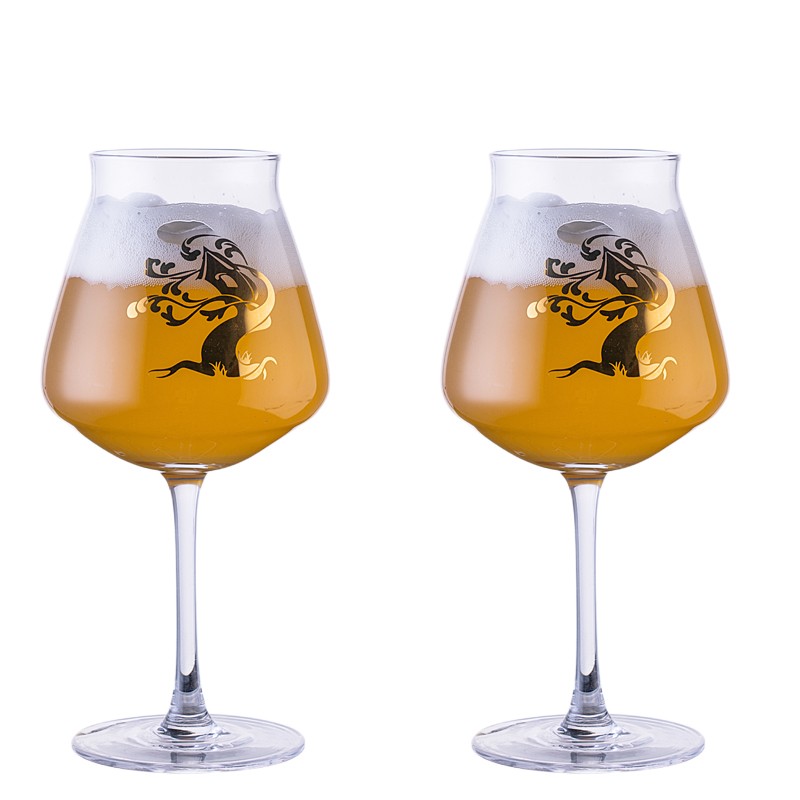一念方圆树屋TreeHouse特酷杯Teku精酿啤酒杯郁金香高脚杯水晶玻璃杯 树屋金标400ML-2个