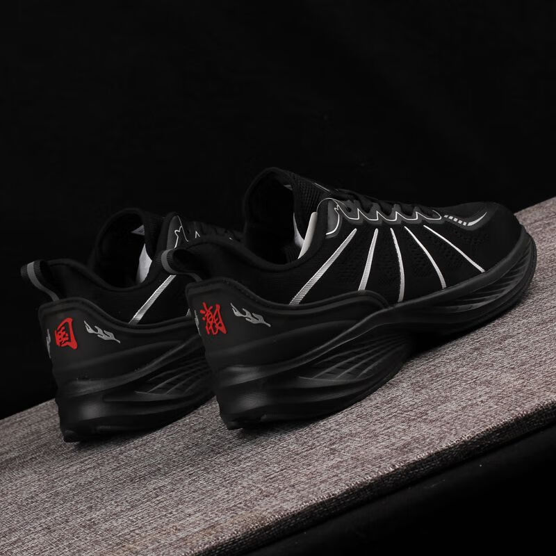 运动鞋男年夏季网面透气休闲鞋男女跑步鞋轻便爆米花软底男鞋 奔驰黑