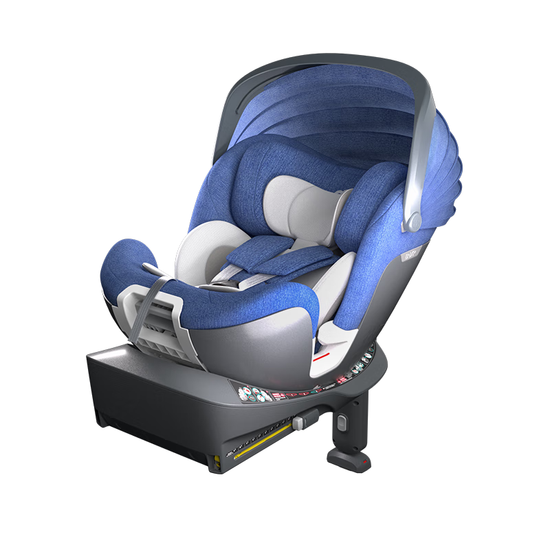 宝贝（Babyfirst）汽车儿童安全座椅 isofix接口（约0-4-7岁）360°旋转 i-Size认证 灵悦(R153B) 幻影蓝