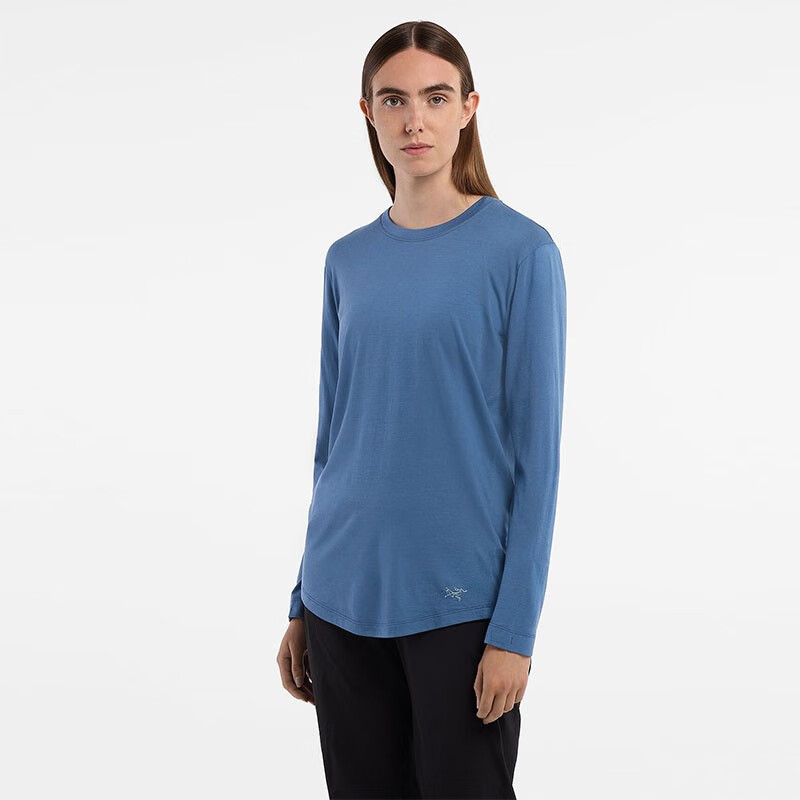 merino wool美利奴羊毛 轻便透气 女子 圆领长袖t恤 moonlit/月咏蓝