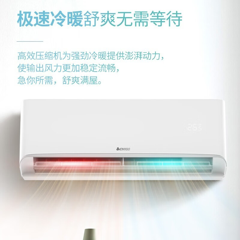 志高（CHIGO）空调挂机 1匹 家用挂壁式 节能省电自清洁 卧室厨房客厅 冷暖变频 新国标 【大1匹】变频（10-15m2）新一级系列
