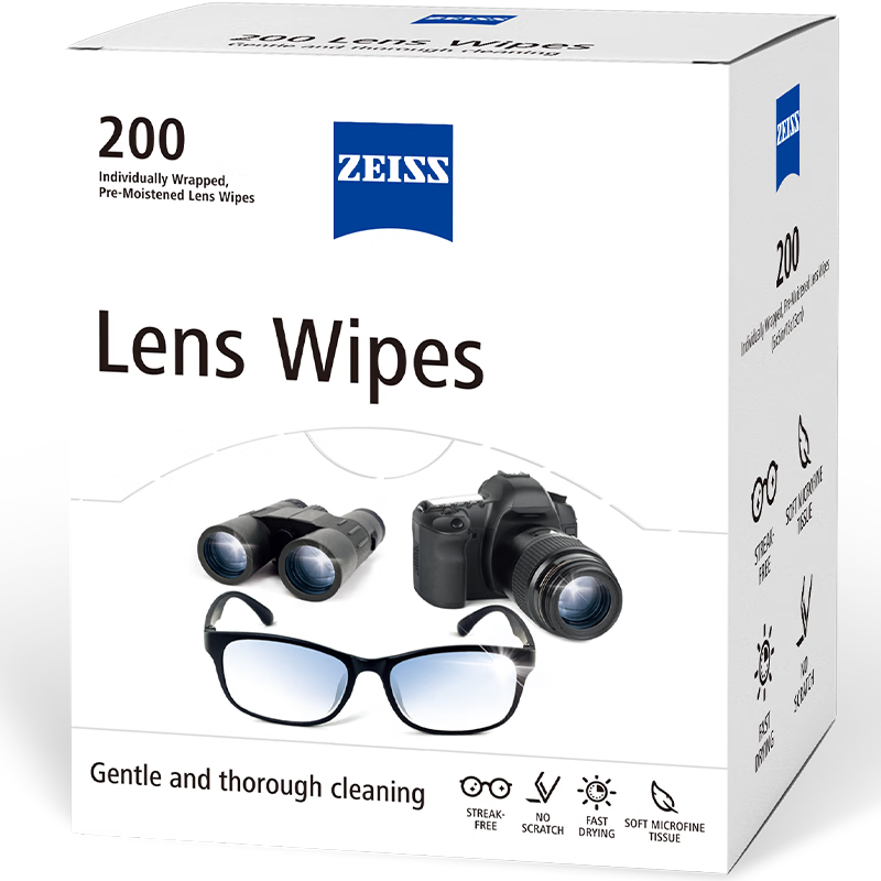 zeiss蔡司擦鏡紙鏡頭鏡片清潔 眼鏡布 鏡頭紙 相機 鋼琴 除菌濕巾200片