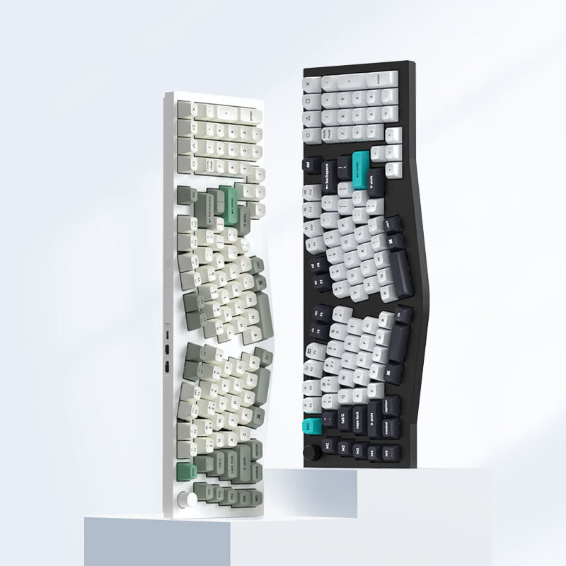 keychron渴创 Q13Max 机械键盘 无线三模键盘 异形Alice键盘 客制化键盘 QMK/VIA开源改键 CNC铝坨坨 Q13Max RGB 热插拔旋钮版 香蕉轴 白色