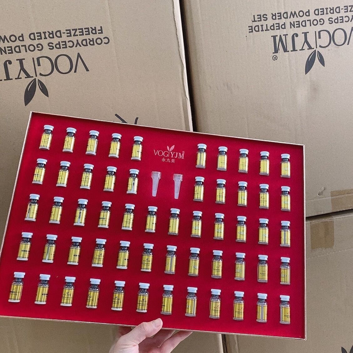 shxi香港永久美时光肽乳糖酸冻干粉瓶玻色因鎏金赋活鎏金精华 1盒冬虫