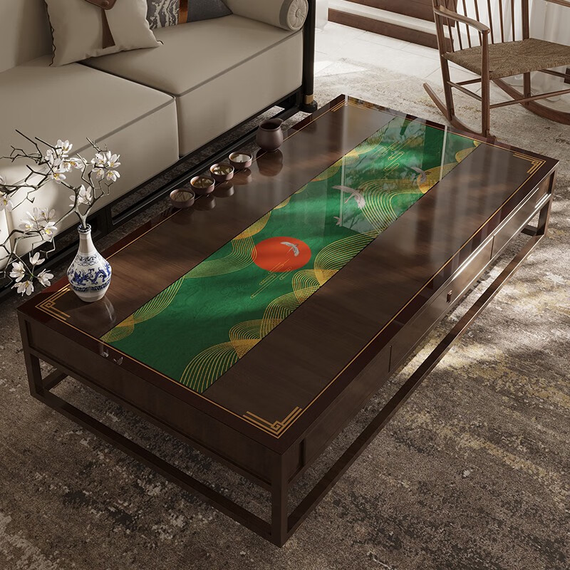 软玻璃餐桌垫pvc桌布防水防油免洗桌布茶几桌垫桌面保护垫 紫气东来