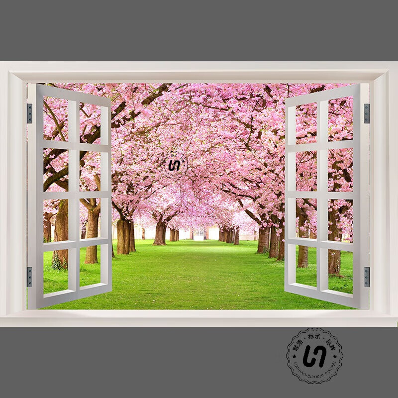 联浩墙贴画 自粘墙画自粘仿真窗户创意墙纸假窗户3d立体贴画客厅卧室