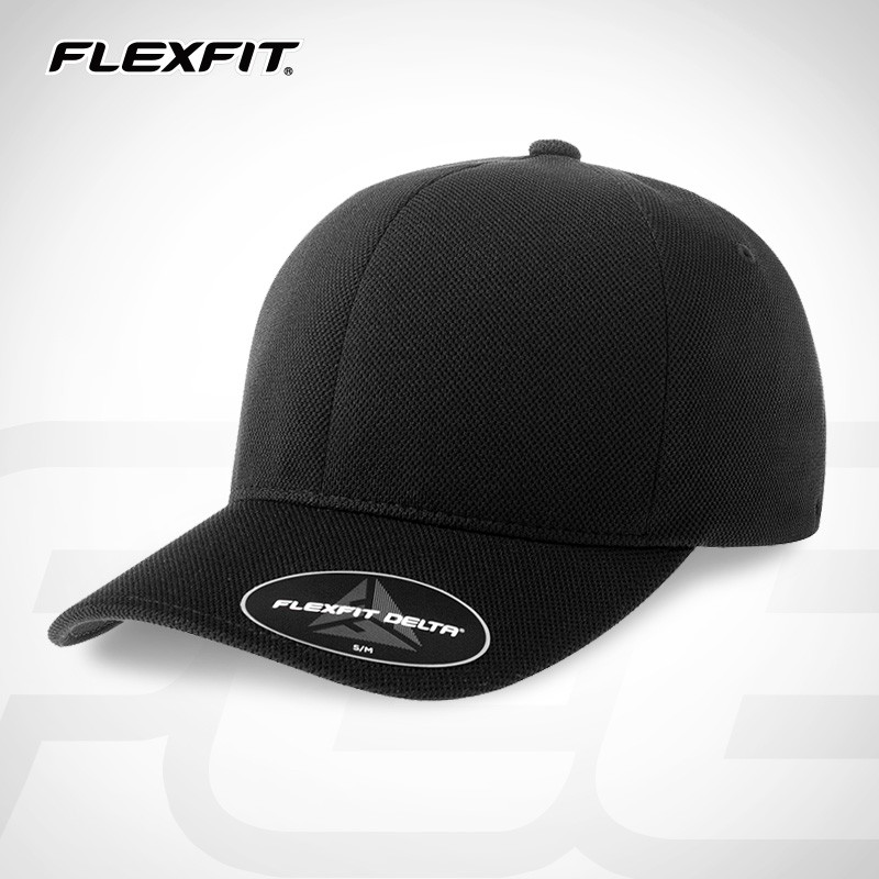 FLEXFIT DELTA棒球帽男女夏季遮阳防晒帽鸭舌帽运动户外帽子 黑色L/XL